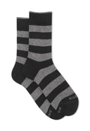 Calze corte donna cotone nero righe bicolore - Gallo 1927 - Official Online Shop
