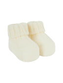 Babbucce bambino lana bianco tinta unita a coste - Gallo 1927 - Official Online Shop