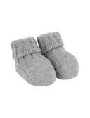 Babbucce bambino lana grigio tinta unita a coste - Gallo 1927 - Official Online Shop