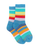 Calze corte bambino cotone egeo righe multicolor lurex e fluo - Gallo 1927 - Official Online Shop