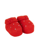Babbucce bambino lana tinta unita rosso con strass e fiocchetto - Gallo 1927 - Official Online Shop
