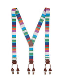 Bretella elastica unisex a righe multicolor bianco