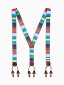 Bretella elastica unisex a righe multicolor bianco