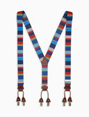 Bretella elastica unisex a righe multicolor blu