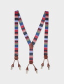 Bretella elastica unisex blu a righe multicolor - Gallo 1927 - Official Online Shop