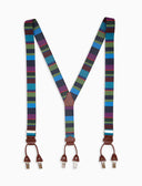 Elastische Unisex-Hosenträger mit blauen Multicolor-Streifen