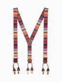 Bretella elastica unisex bordò a righe multicolor - Gallo 1927 - Official Online Shop