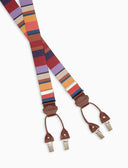 Bretella elastica unisex bordò a righe multicolor - Gallo 1927 - Official Online Shop