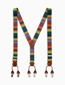 Bretella elastica unisex verde a righe multicolor - Gallo 1927 - Official Online Shop