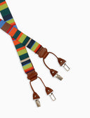 Bretella elastica unisex verde a righe multicolor - Gallo 1927 - Official Online Shop