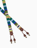 Bretella elastica unisex a righe multicolor verde - Gallo 1927 - Official Online Shop