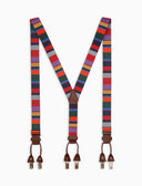 Bretella elastica unisex a righe multicolor rosso - Gallo 1927 - Official Online Shop