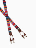 Bretella elastica unisex a righe multicolor rosso - Gallo 1927 - Official Online Shop