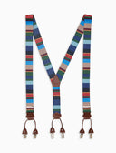 Bretella elastica unisex blu a righe multicolor - Gallo 1927 - Official Online Shop