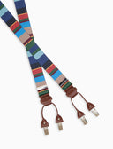 Bretella elastica unisex blu a righe multicolor - Gallo 1927 - Official Online Shop