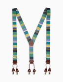 Bretella elastica unisex a righe multicolor verde - Gallo 1927 - Official Online Shop