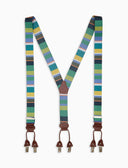 Bretella elastica unisex a righe multicolor verde