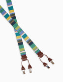 Unisex-Hosenträger, elastisch, mehrfarbig gestreift, grün