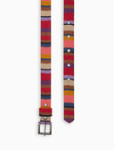 Cintura bassa donna pile bordò righe multicolor - Gallo 1927 - Official Online Shop