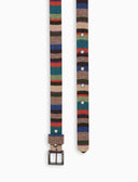 Cintura bassa donna pile beige righe multicolor - Gallo 1927 - Official Online Shop