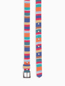 Cintura bassa donna pile azzurro righe multicolor