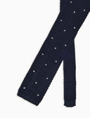 Cravatta uomo seta blu con pois ricamato - Gallo 1927 - Official Online Shop