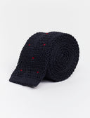 Cravatta uomo seta blu con pois ricamato - Gallo 1927 - Official Online Shop