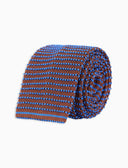 Brown silk men's tie with horizontal stripes