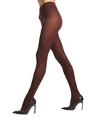 Collant donna microfibra 60 denari marrone tinta unita