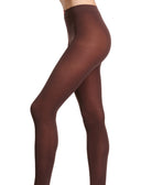 Collant donna microfibra 60 denari marrone tinta unita