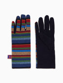 Guanti corti donna pile blu righe multicolor - Gallo 1927 - Official Online Shop