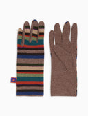 Guanti corti donna pile beige righe multicolor - Gallo 1927 - Official Online Shop