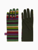 Guanti corti donna pile verde righe multicolor - Gallo 1927 - Official Online Shop
