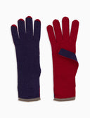 Guanti donna lana, seta e cashmere bordò tinta unita e contrasti - Gallo 1927 - Official Online Shop