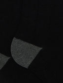 Calze lunghe donna cotone e cashmere nero tinta unita e contrasti