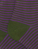 Lange Damensocken aus warmer Baumwolle, grün, mit Windsor-Streifen