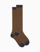 Calze lunghe donna cotone caldo blu righe windsor