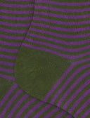 Kurze Damensocken aus warmer Baumwolle, grün, Windsor-Streifen