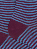 Kurze Damensocken aus warmer Baumwolle, violett, Windsor-Streifen