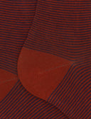 Calze lunghe donna cotone arancio righine bicolore - Gallo 1927 - Official Online Shop