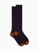 Calze lunghe donna cotone viola fantasia pois - Gallo 1927 - Official Online Shop