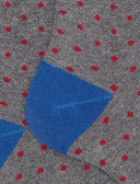 Kurze Damensocken aus warmer Baumwolle, grau mit Punktmuster