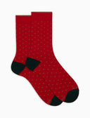 Calze corte donna cotone rosso fantasia pois - Gallo 1927 - Official Online Shop