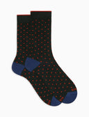 Calze corte donna cotone verde fantasia pois - Gallo 1927 - Official Online Shop