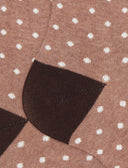 Kurze Damensocken aus warmer Baumwolle, beige mit Polka-Dot-Muster