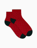Calze cortissime donna cotone rosso fantasia pois - Gallo 1927 - Official Online Shop
