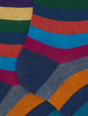 Calze lunghe donna cotone blu righe pari - Gallo 1927 - Official Online Shop