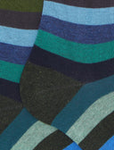 Women's long warm cotton socks, yellow, even stripes