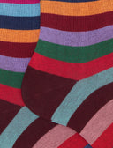 Men's long warm cotton socks, gray, even stripes