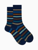 Calze corte donna cotone righe pari blu - Gallo 1927 - Official Online Shop